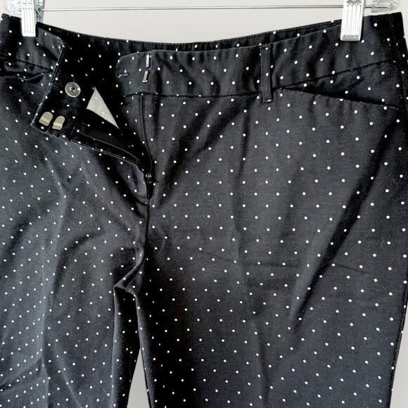 Liz Claiborne Classic Career Crop Tapered Ankle Pants Size 12 Black White Polka - Picture 6 of 13